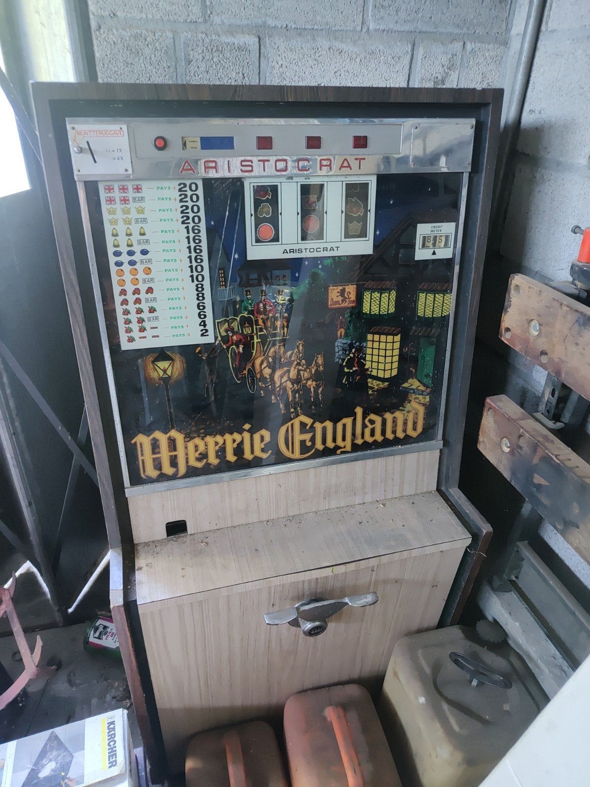 Vintage Aristocrat 'Merrie England' gokautomaat, Overige munten, Ophalen, Gebruikt