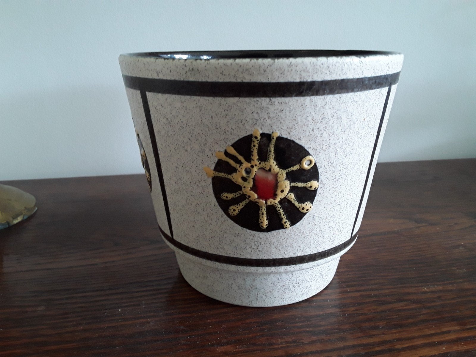 Vintage bloempot, Fohr keramiek, 14,5cm hoog, Rond, Binnen, Ophalen of Verzenden, Zo goed als nieuw