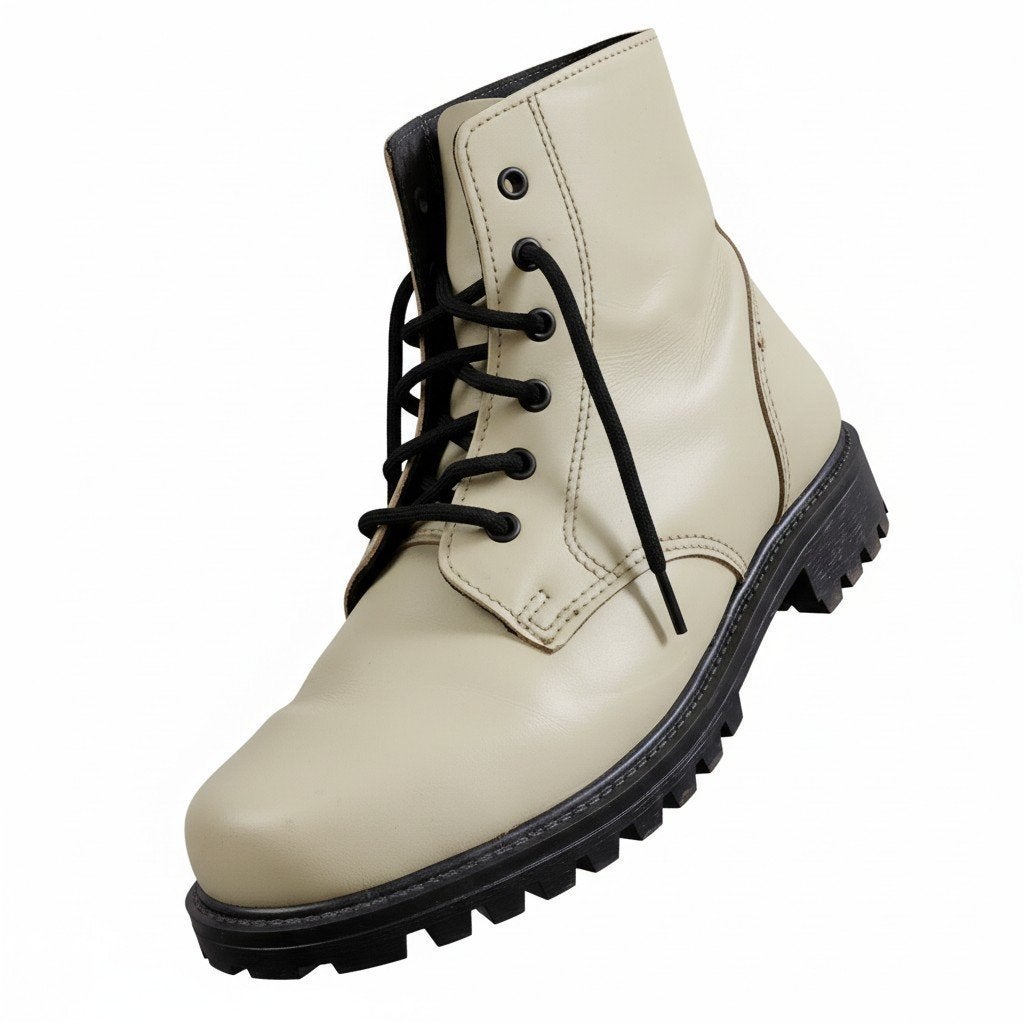 echte leder vintage #boots #schoenen, Ophalen of Verzenden, Wit, Boots