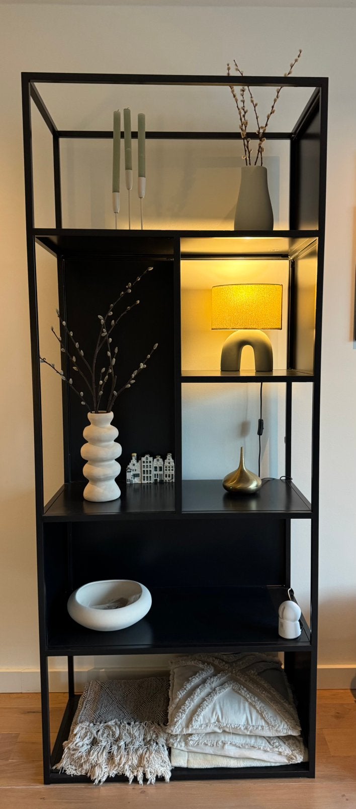 Zwarte stalen wandkast Kwantum 86 x 212 cm, Ophalen, Zo goed als nieuw, Minder dan 150 cm, Metaal
