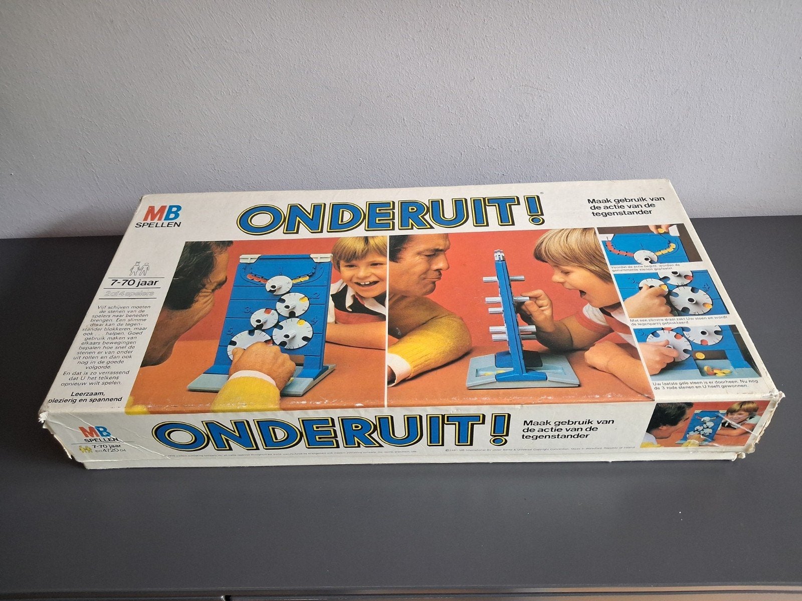 Onderuit! Bordspel MB Spellen Vintage spel, Een of twee spelers, Ophalen of Verzenden, Gebruikt, MB Spellen