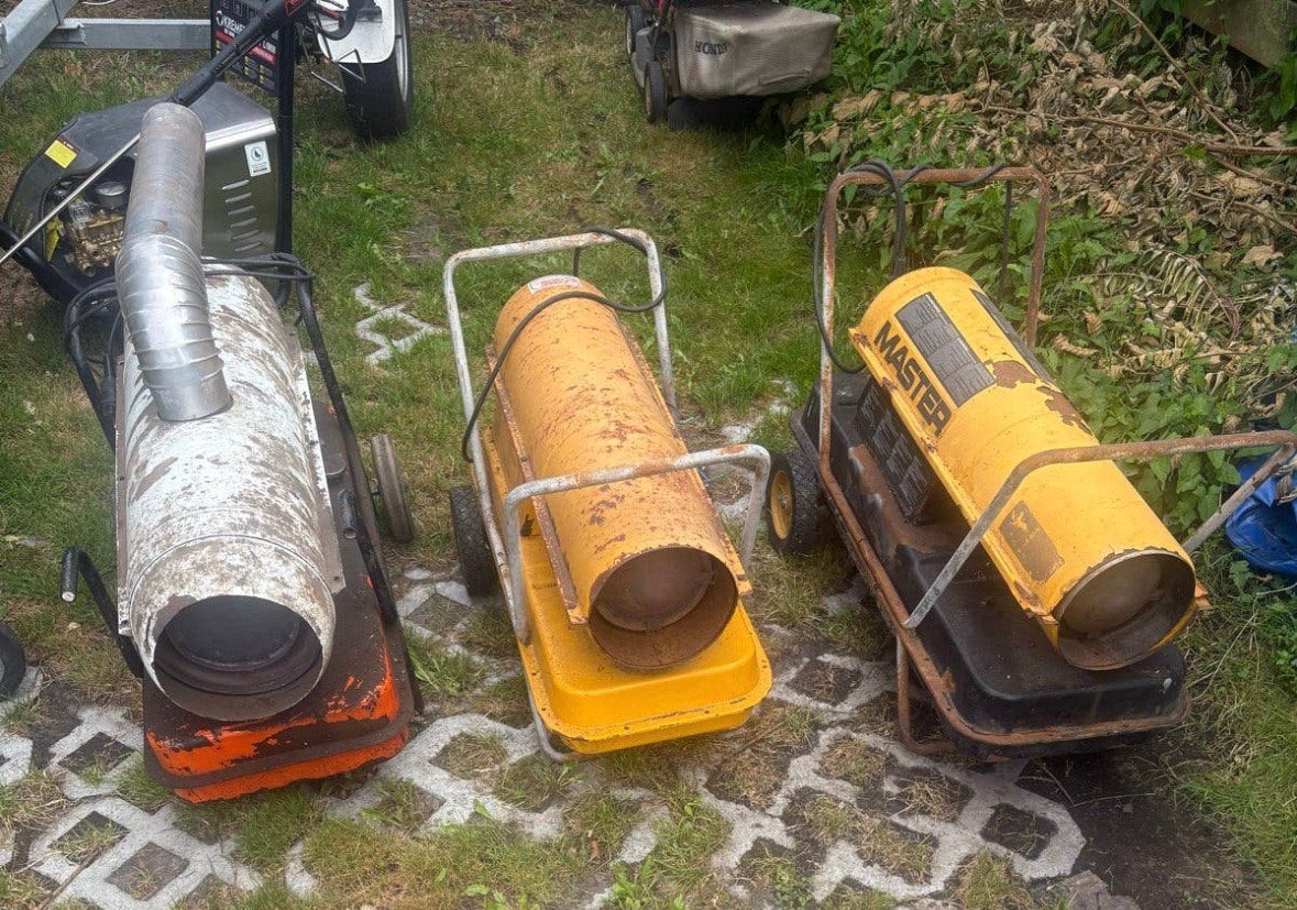 4 kachels diesel kachels opknapper, Ophalen of Verzenden, Gebruikt