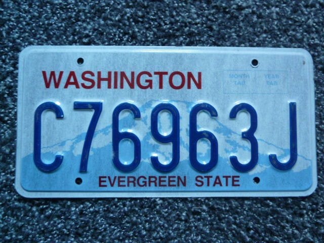 Kentekenplaat licenseplate Washington 4 USA, Verzamelen, Verzenden, Gebruikt, Auto's