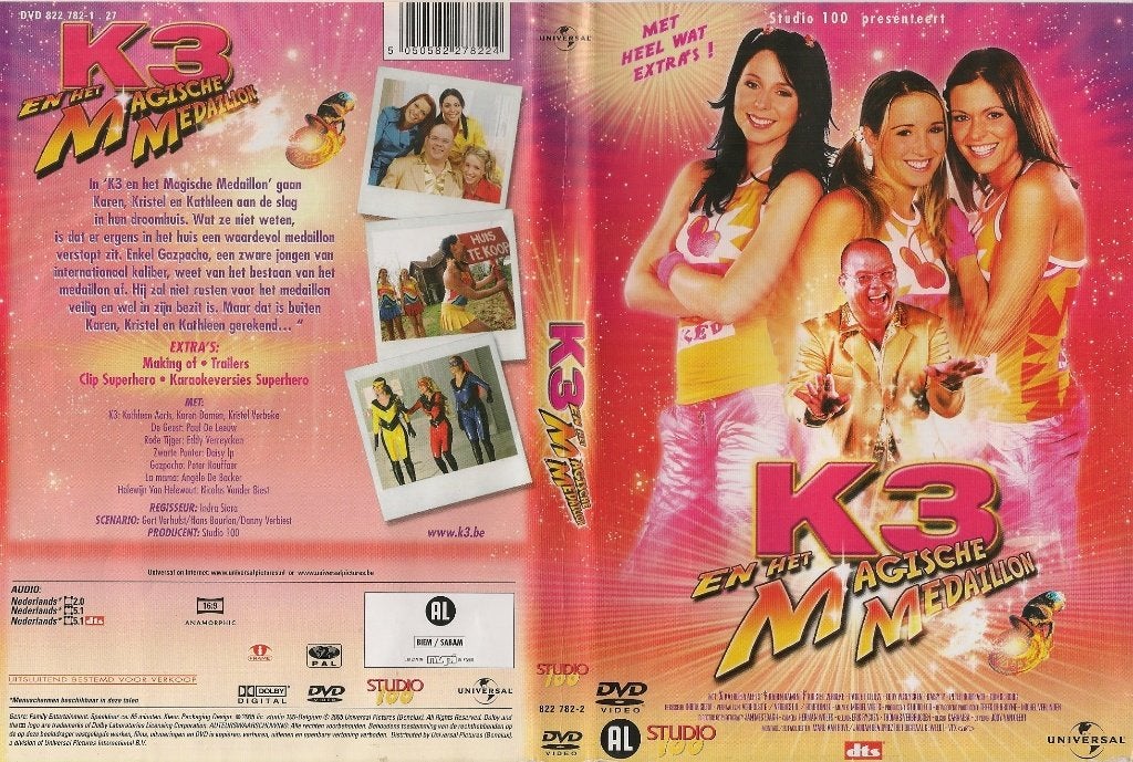 dvd k3 en het magische medallion, Alle leeftijden, Ophalen of Verzenden, Zo goed als nieuw