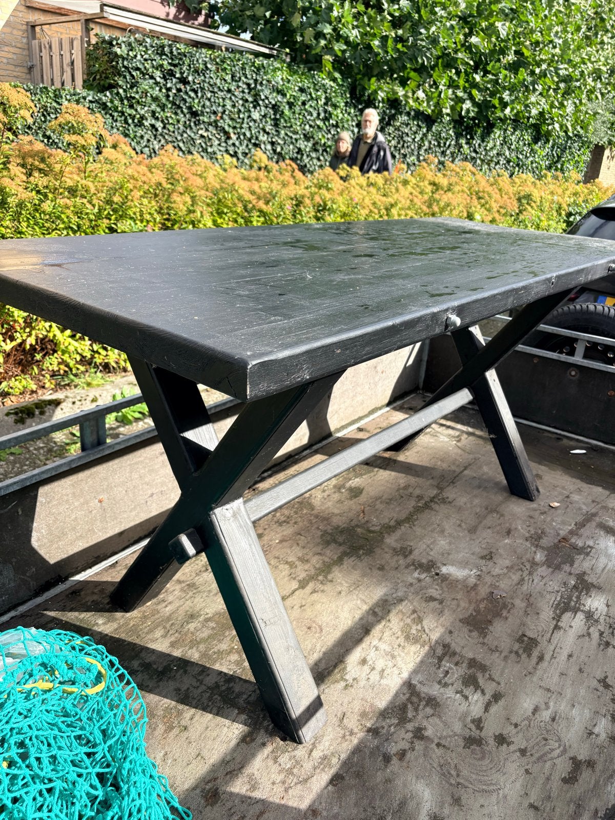 Zwarte houten tuintafel - Gebruikt, Ophalen, Gebruikt, Rechthoekig, Hout