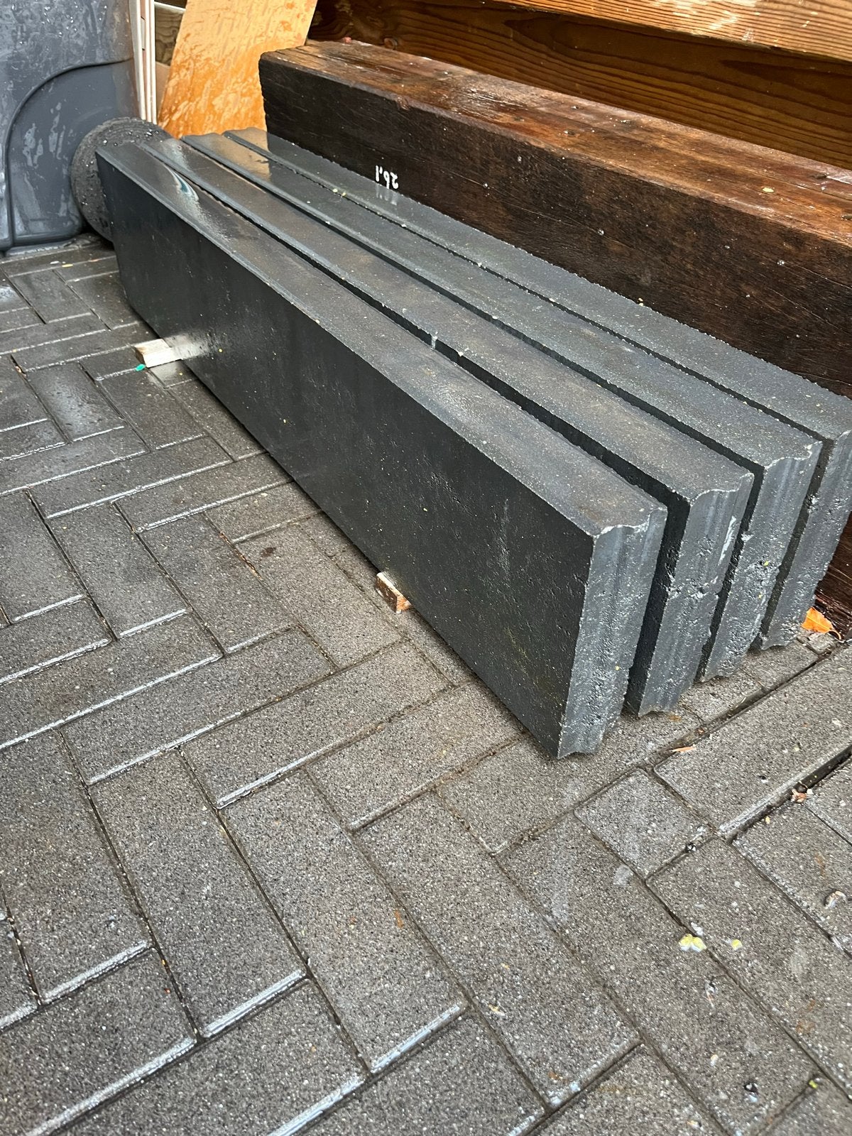 4 Nieuwe Antraciet Beton Bandjes 6x20x100 cm, Ophalen, Overige materialen, Overige typen, Nieuw