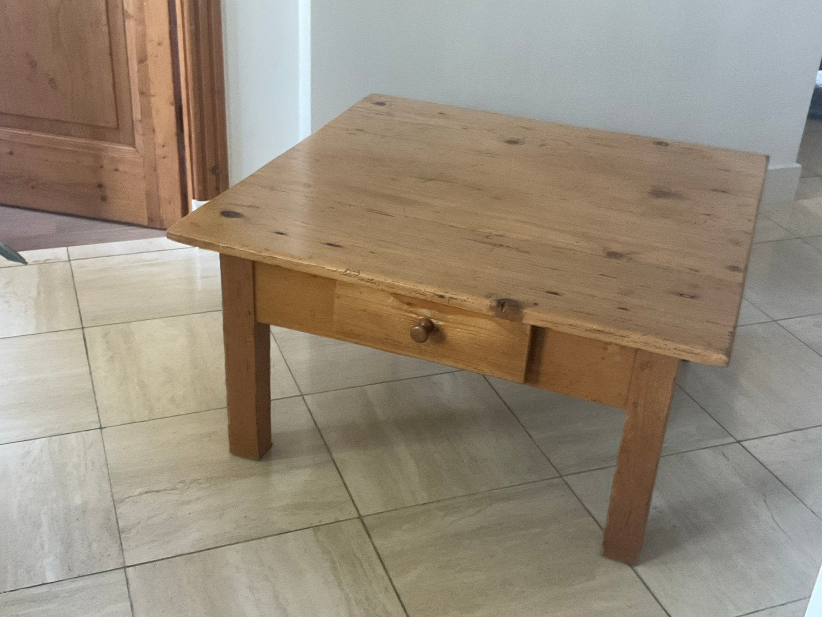 Houten salontafel met lade, Antiek en Kunst, Ophalen