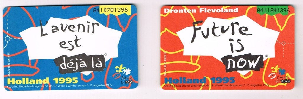 Scouting Wereld Jamboree 1995 set telefoonkaarten 5/10, Verzamelen, Ophalen of Verzenden, Nieuw, Embleem, Speld of Insigne
