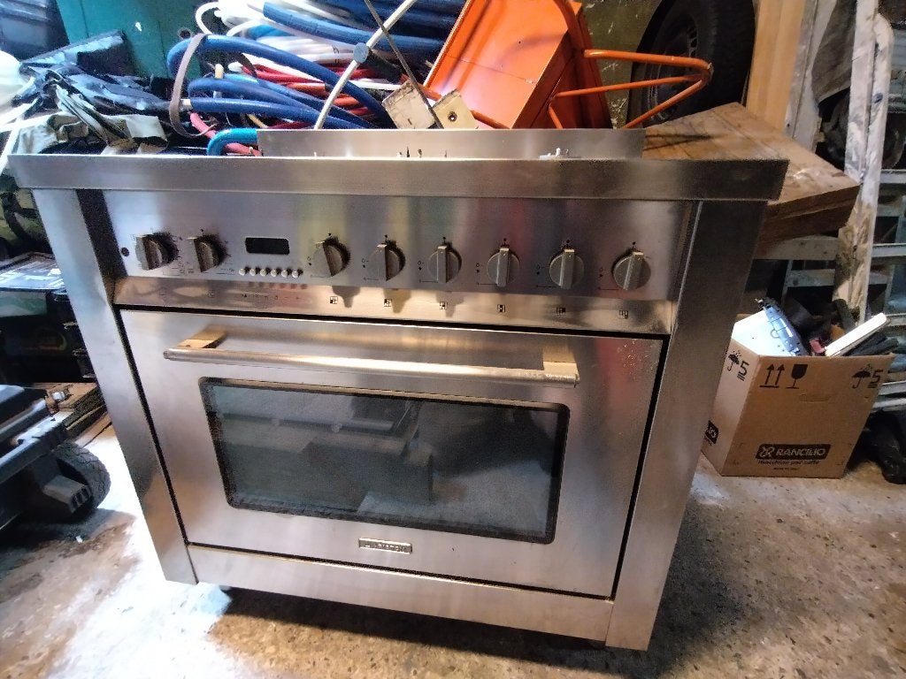 Ariston RVS Fornuis met Brede Oven (90 cm), Witgoed en Apparatuur, Ophalen, Gebruikt, 60 cm of meer, Gas