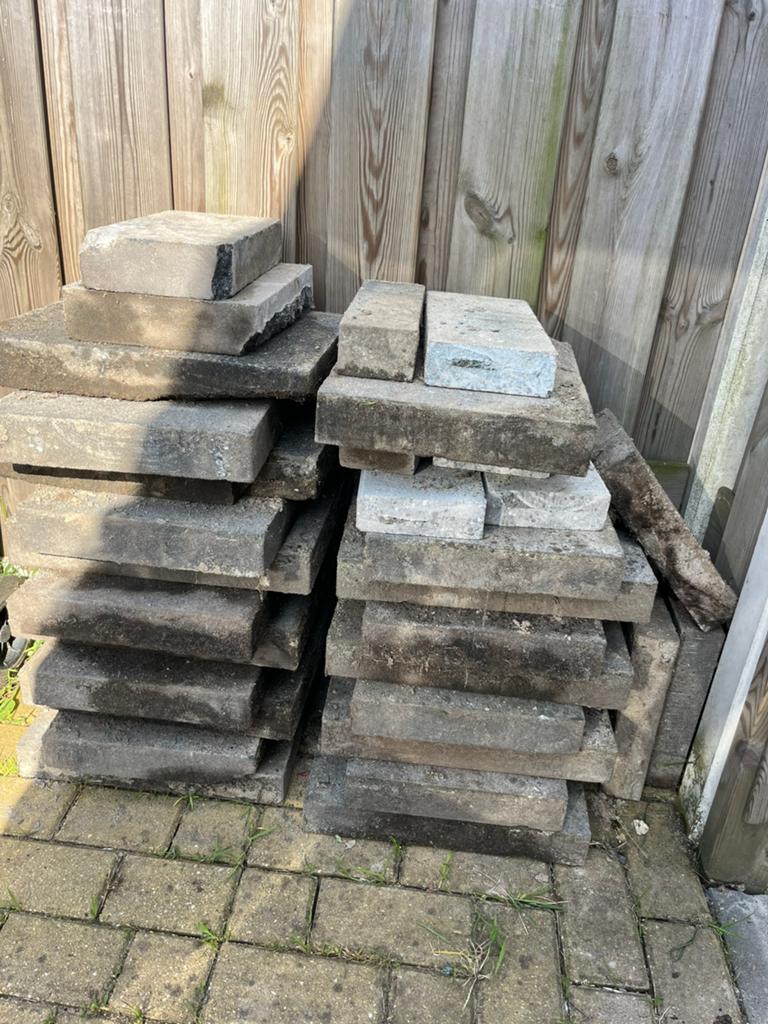 Gratis tuintegels 30x40 cm, Tuin en Terras, Tegels en Klinkers, Ophalen, Gebruikt, Beton, Terrastegels