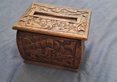 Vintage Indonesische Houten Sigarettendoos met Houtsnijwerk, Ophalen of Verzenden