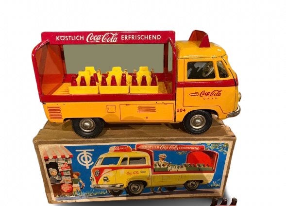 Zeldzame Tippco TCO-020 CocaCola VW Bus+Originele Doos NMINT, Antiek en Kunst, Antiek | Speelgoed, Ophalen of Verzenden