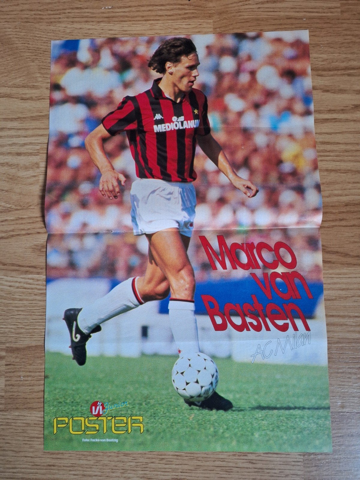 Oude poster Marco van Basten / AC Milan, Verzamelen, Ophalen of Verzenden, Zo goed als nieuw, Poster, Plaatje of Sticker