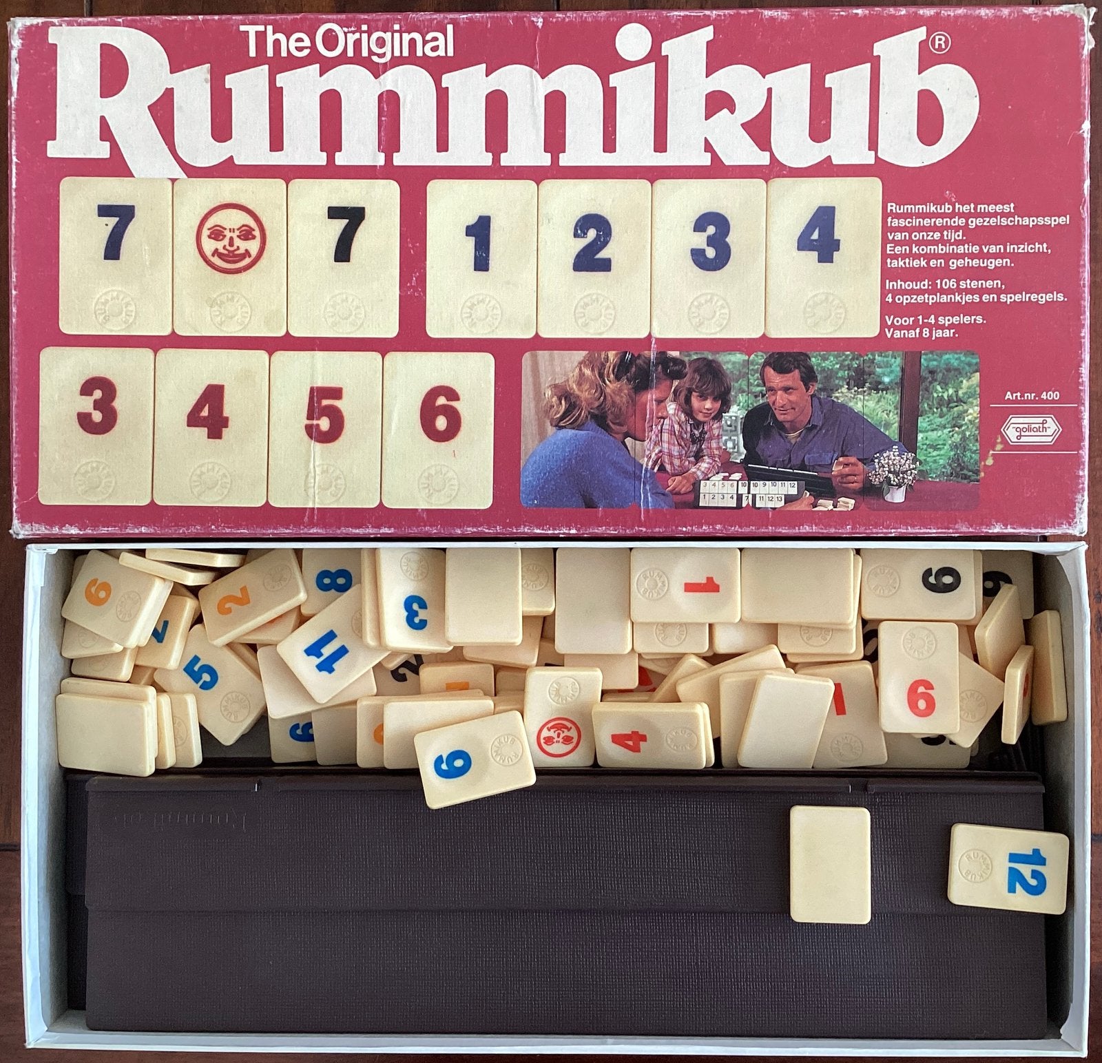 Compleet vintage Rummicub spel met grote stenen, Ophalen of Verzenden, Gebruikt