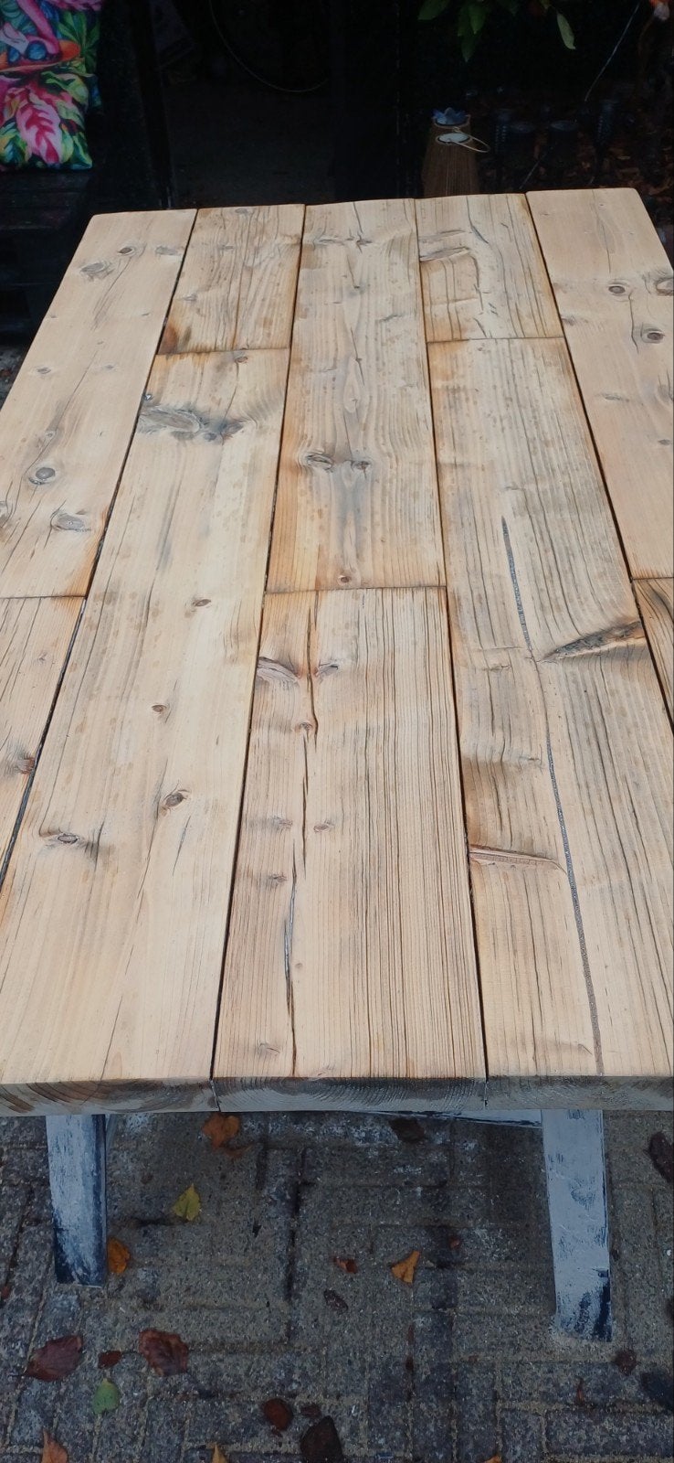 eettafel/ tuintafel van hout, Ophalen, Zo goed als nieuw, Rechthoekig, Hout