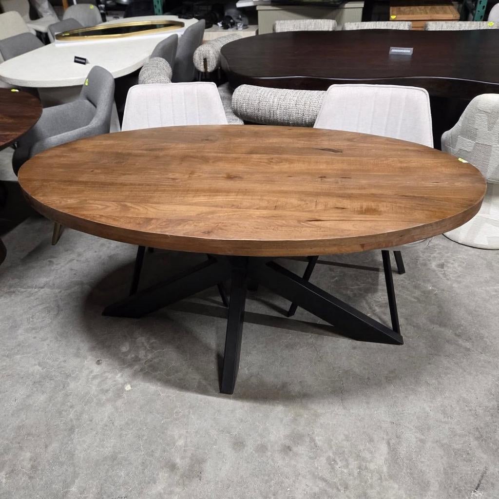Ovale Eettafel Yannick Mango met staal van Sohome, Ophalen