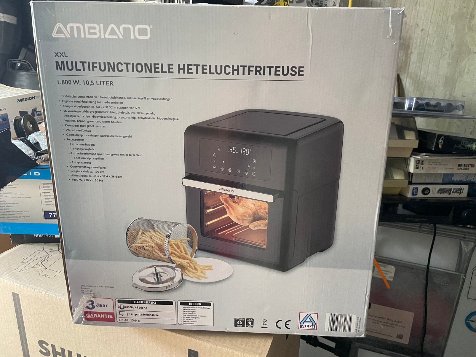 heteluchtfriteuse / grill nieuw, Huis en Inrichting, Ophalen, Zo goed als nieuw, Vrijstaande haard, Elektrische haard