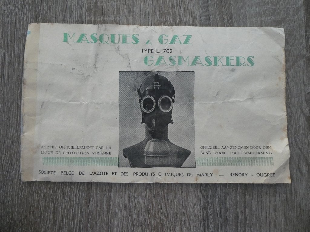 Gasmasker instructieblad., Ophalen of Verzenden, Landmacht, Nederland, Boek of Tijdschrift