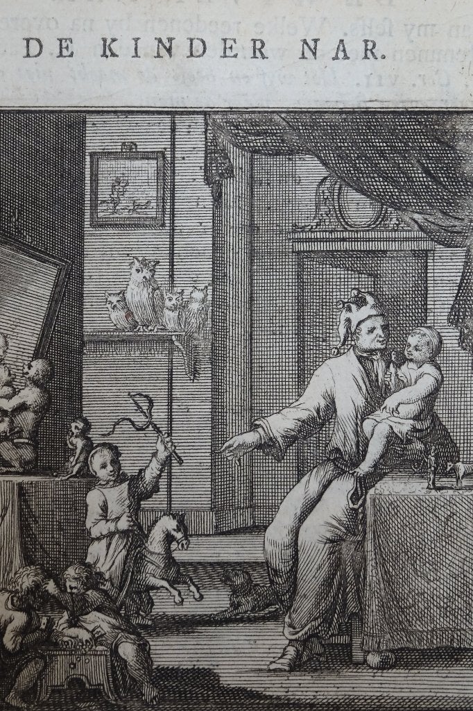 gravure kindervriend spelende kinderen A. van St. Clara 1715, Dagelijks leven, Verzenden, Gravure, Origineel