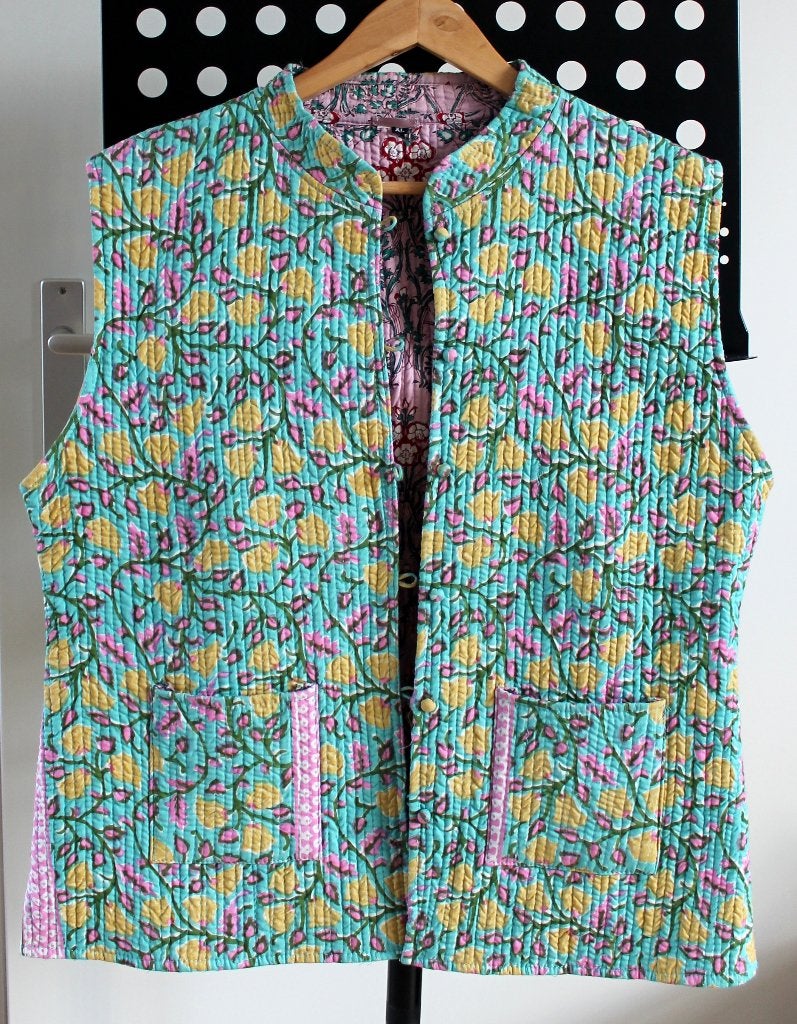 Katoenen bodywarmer, tweezijdig, India., Kleding | Dames, Ophalen of Verzenden, Nieuw