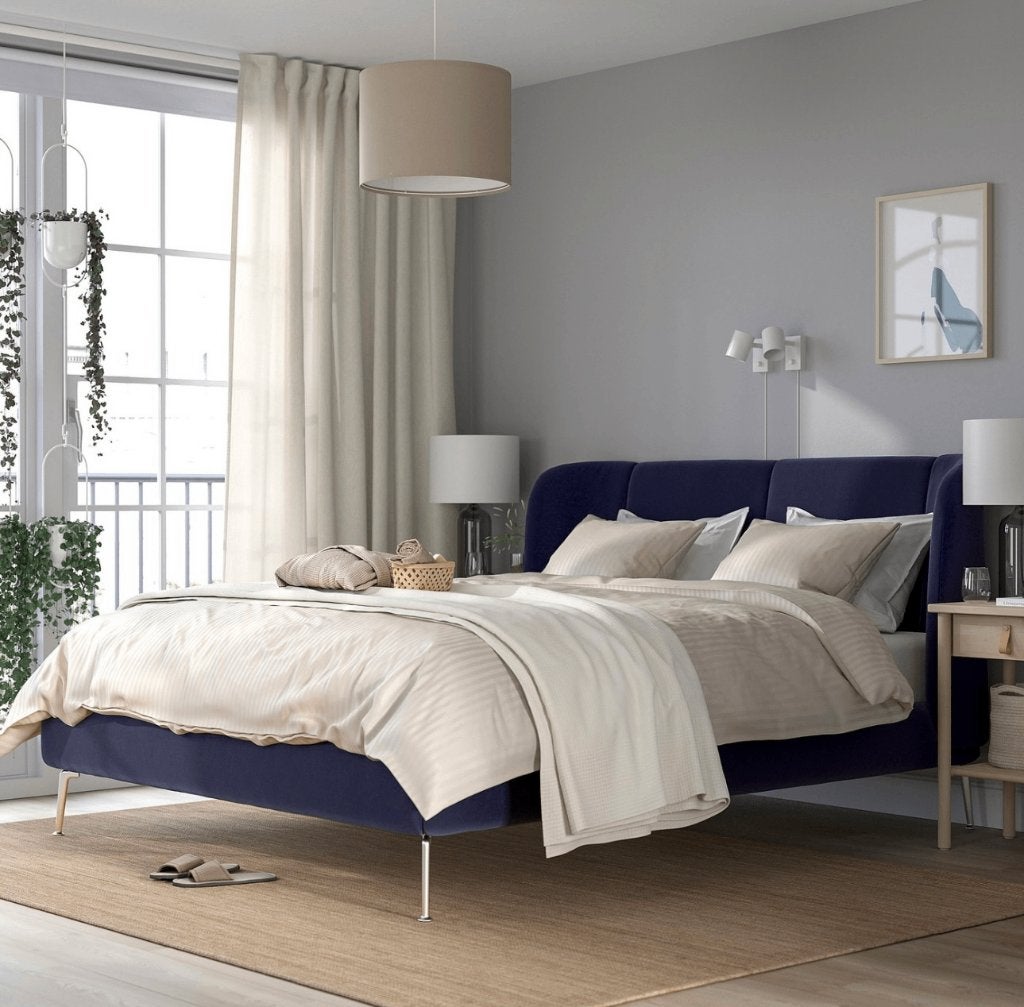 NIEUW IN DOOS: IKEA TUFJORD Gestoffeerd bed 160x200, Huis en Inrichting, Slaapkamer | Bedden, Ophalen of Verzenden, Stof, 160 cm