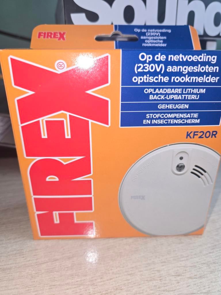 Firex KF20R Optische Rookmelder 230V met Back-up Batterij, Ophalen of Verzenden, Nieuw, Detector, Sensor of Melder, Rook