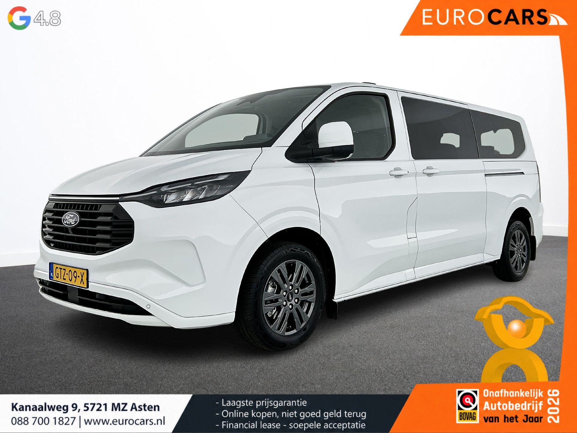 Ford Transit Custom 340 2.5 PHEV L2H1 Limited Automaat Incl., Auto's, Stof, Gebruikt, 1850 kg, Wit
