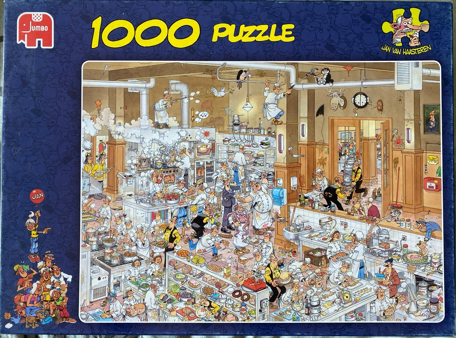 Jan van Haasteren De Keuken 1000 stukjes, Ophalen of Verzenden, Meer dan 50 stukjes, Zo goed als nieuw, 6 jaar of ouder