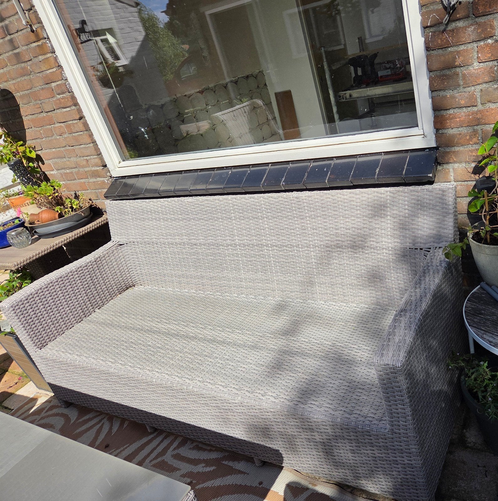 mooie loungebank, Ophalen, Kunststof, Gebruikt, 3 zitplaatsen