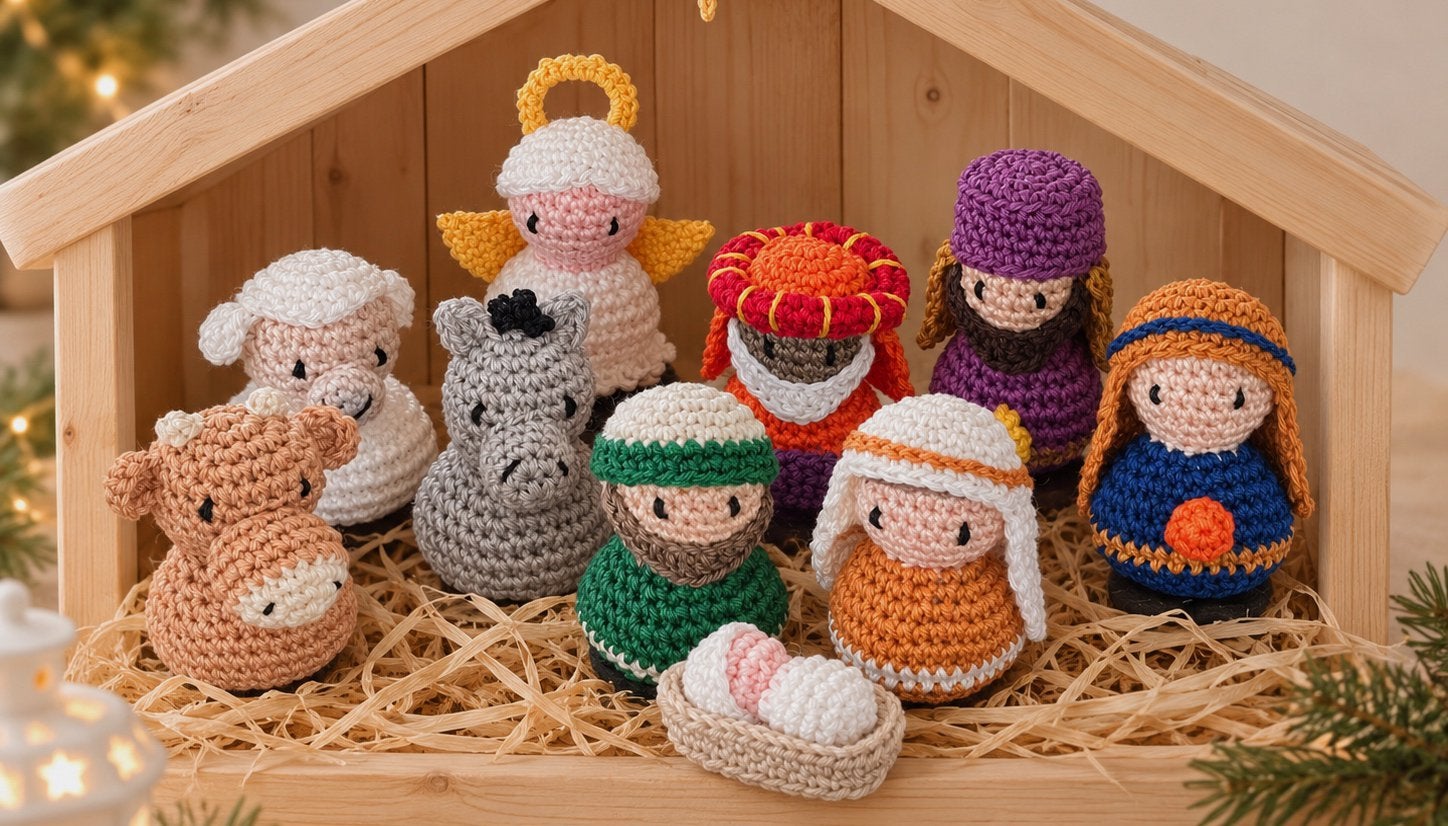 Gehaakte, handgemaakte kerststal figuren, nieuw, Ophalen of Verzenden, Nieuw