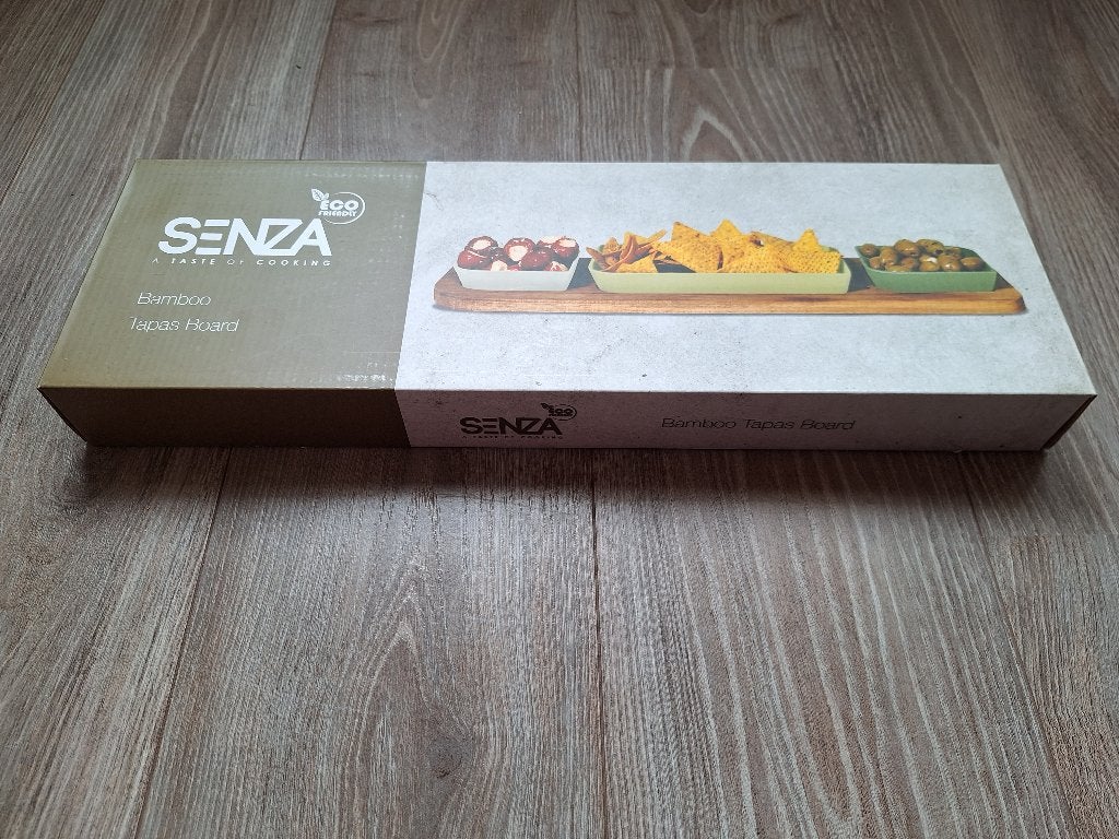 Senza bamboe tapas bord met 3 schaaltjes, Overige materialen, Overige merken, Overige typen, Nieuw
