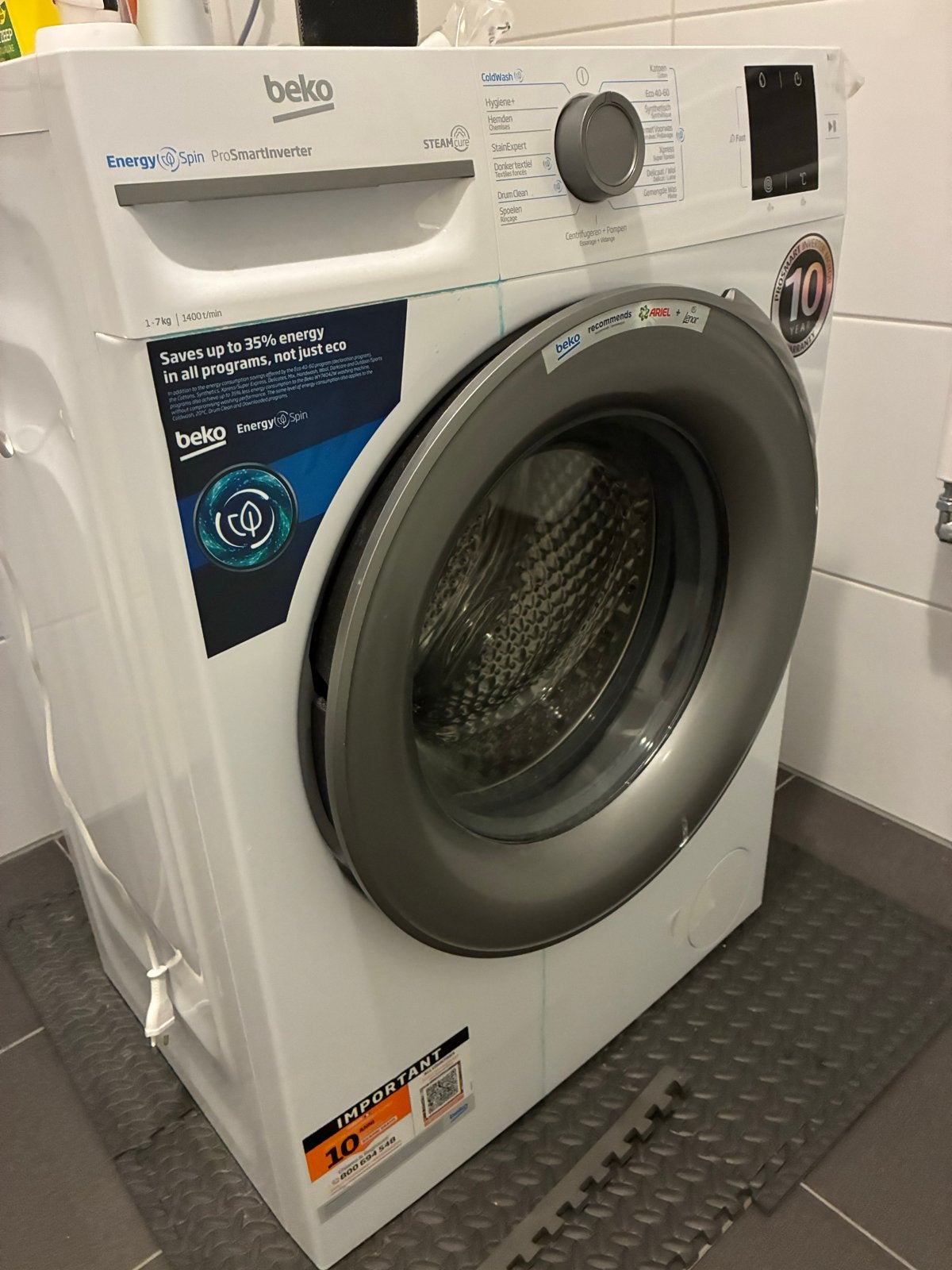 Beko b300 Wasmachine 7kg 1400 toeren, Witgoed en Apparatuur, Wasmachines, Ophalen, 8 tot 10 kg, 85 tot 90 cm, 1600 toeren of meer