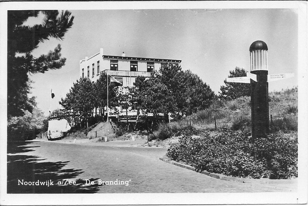 Oude Ansichtkaart Noordwijk aan Zee - De Branding (1955), Ophalen of Verzenden, 1940 tot 1960, Gelopen, Zuid-Holland
