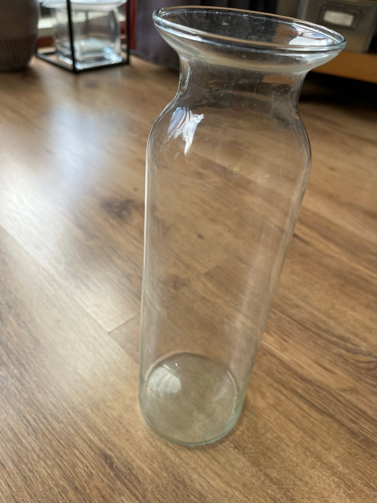 Hoge glazen vaas voor bloemen, zoals amaryllis, Ophalen, Zo goed als nieuw, Glas, Minder dan 50 cm