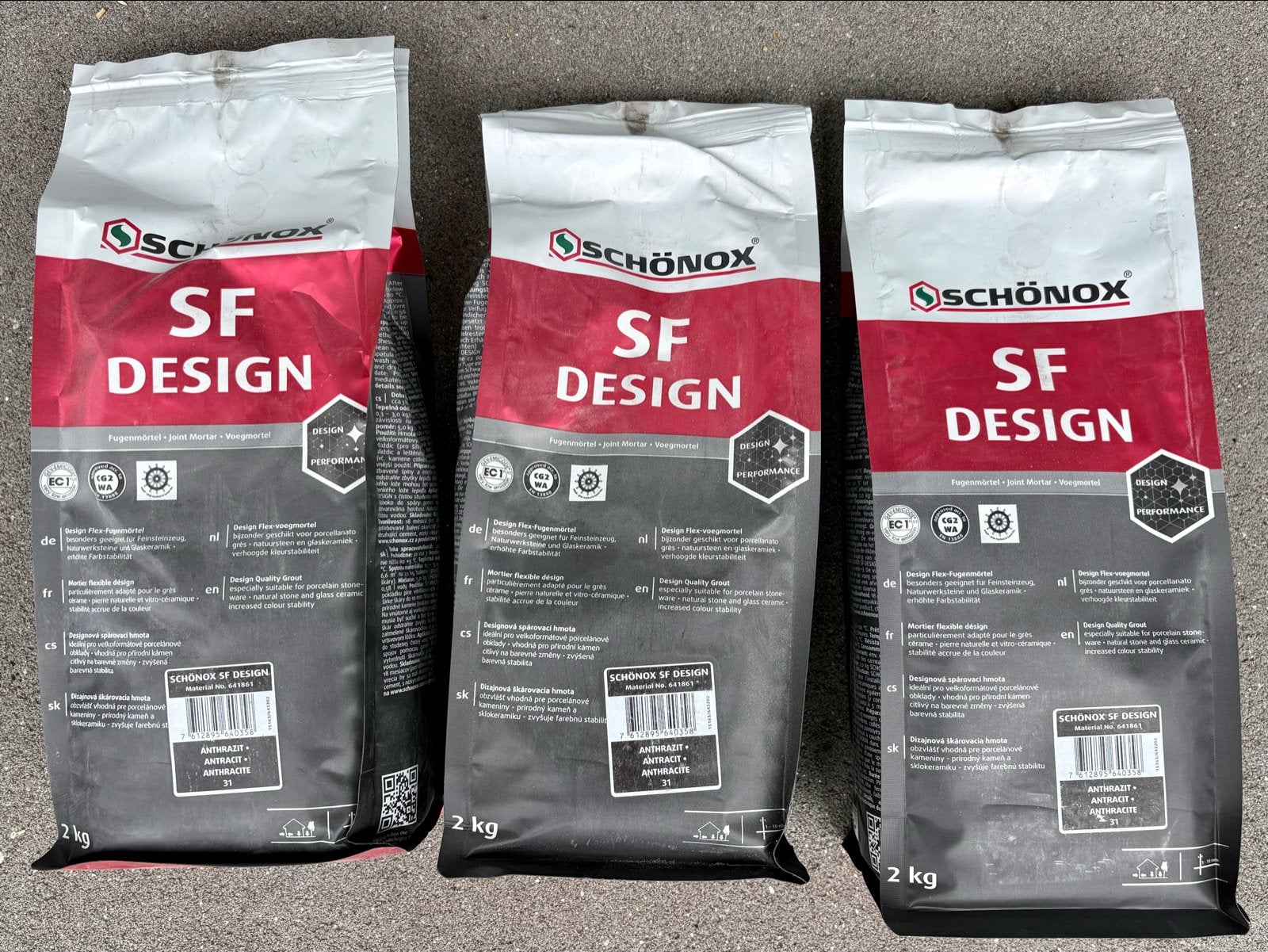 Schönox SF Design voegmortel 2kg - Antraciet 31/Graphit 34, Overige typen, Nieuw, 10 m² of meer, Overige materialen