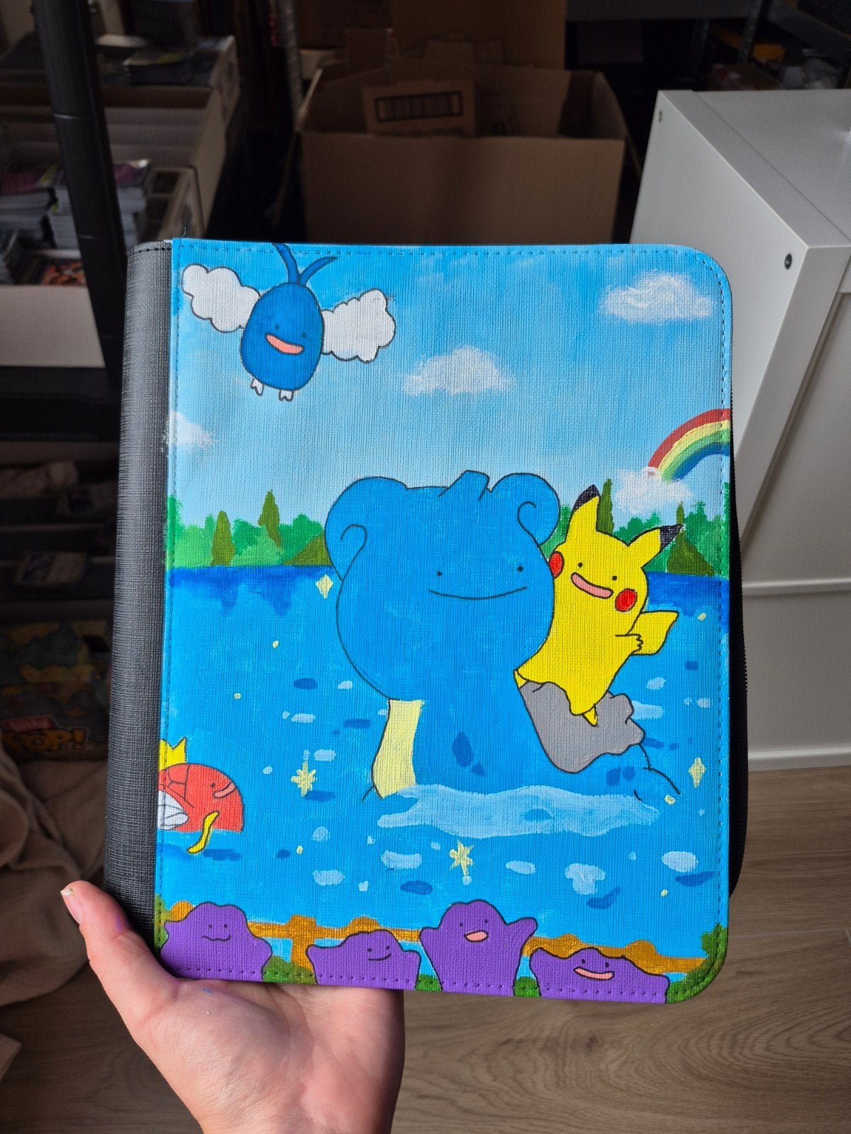 Pokémon toploader binder custum Lapras Ditto, Ophalen of Verzenden, Gebruikt, Overige typen