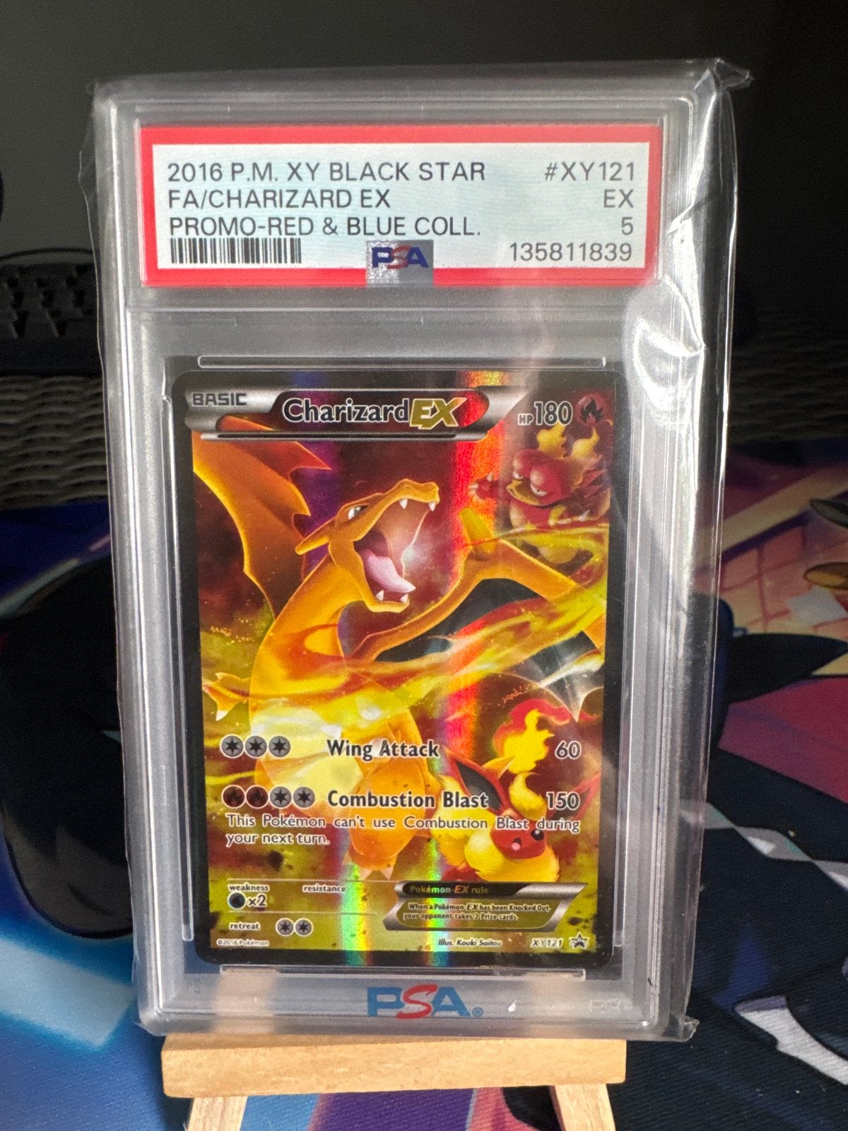 PSA 5 Charizard EX XY121 Full Art Promo Pokémon Kaart, Verzenden, Gebruikt, Losse kaart