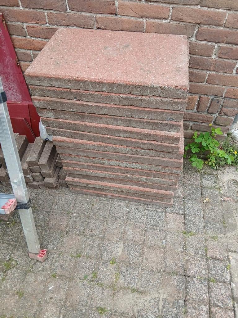 Gebruikte terrastegels, rood, 30x60 cm, Gebruikt, Beton, Terrastegels, 5 tot 10 m²