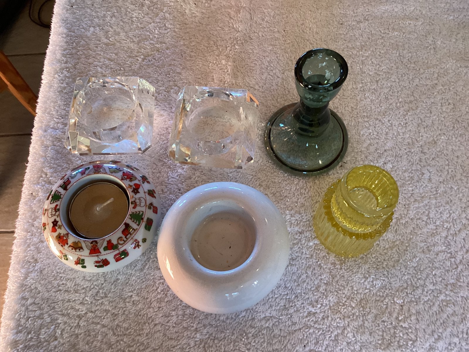 Waxinelichtjes en kaarsenstandaard, Meerkleurig, Ophalen of Verzenden, Zo goed als nieuw, 5 cm