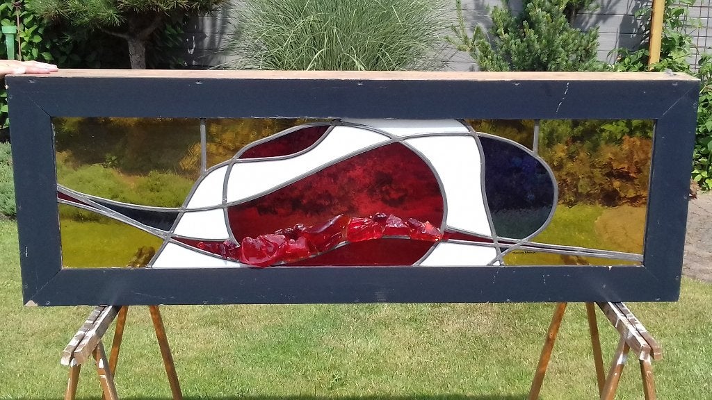 Glas in lood, Ophalen, Gevelraam of Ruit, Gebruikt, 120 tot 160 cm