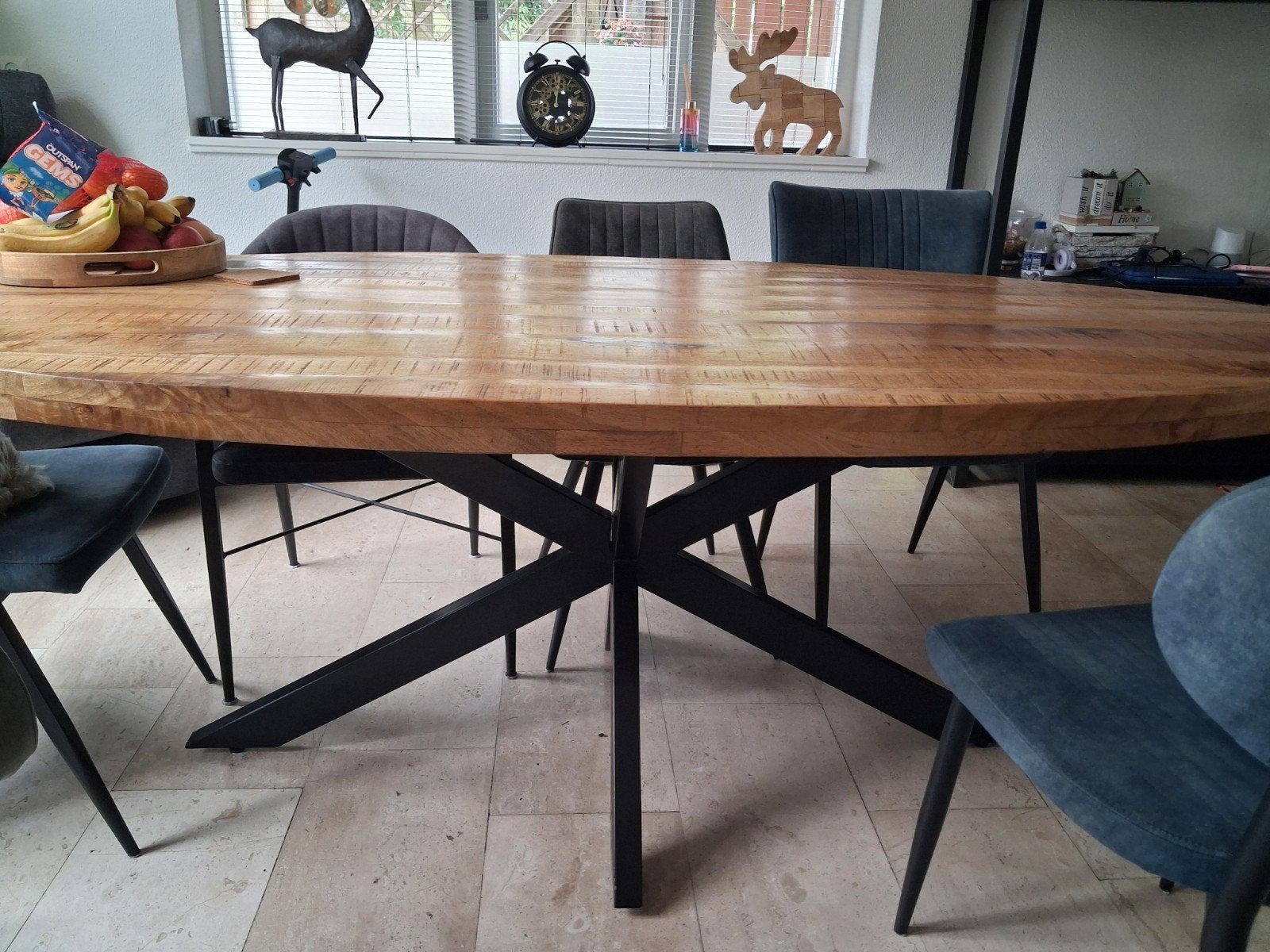 mango houten tafel, Ophalen, 100 tot 150 cm, 200 cm of meer, Ovaal