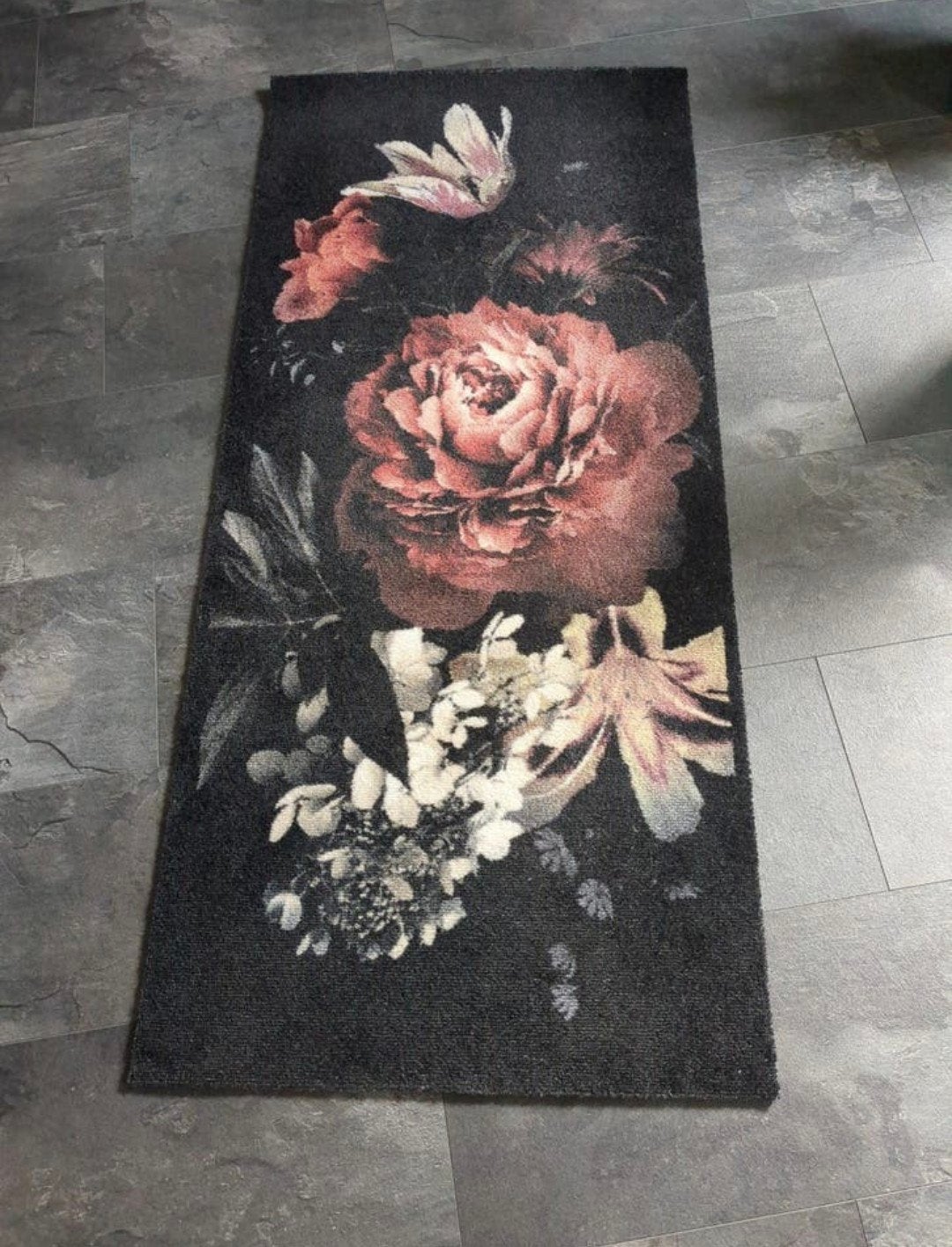 Sfeervolle deurmat/loper met bloemenprint (Oude Meesters), Binnen, Nylon, Schoonloopmat, Ophalen of Verzenden