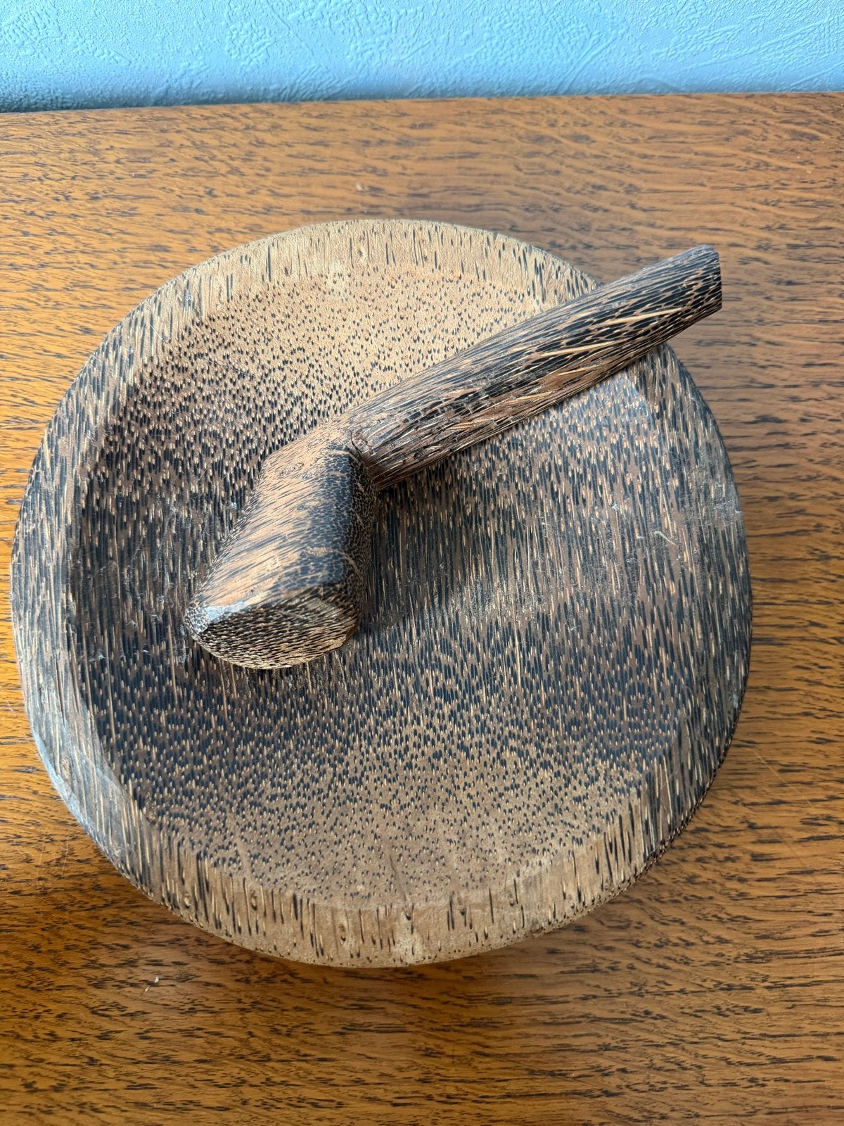 Houten vijzel en stamper, Ophalen of Verzenden
