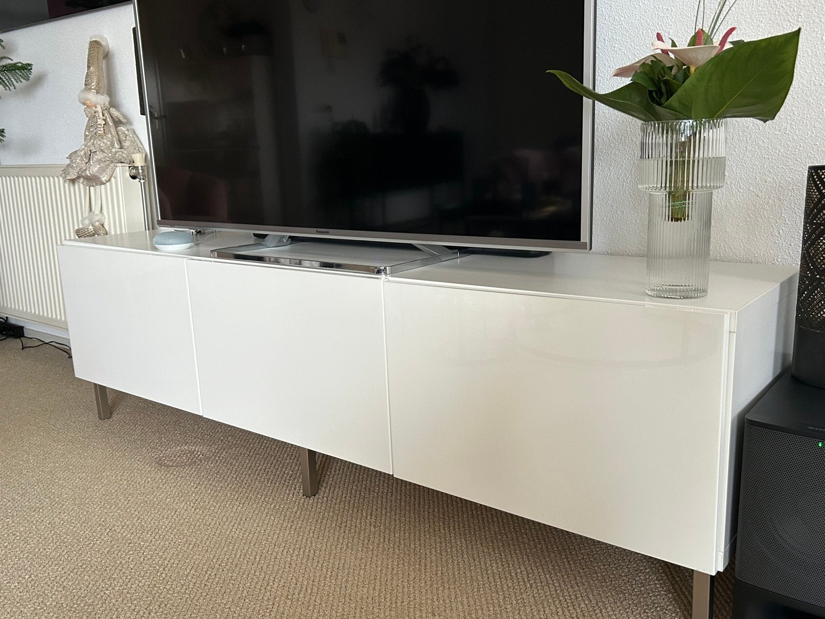 Dressoir wit hoogglans, Huis en Inrichting, Kasten | Dressoirs, Ophalen, Zo goed als nieuw, 25 tot 50 cm, 150 tot 200 cm
