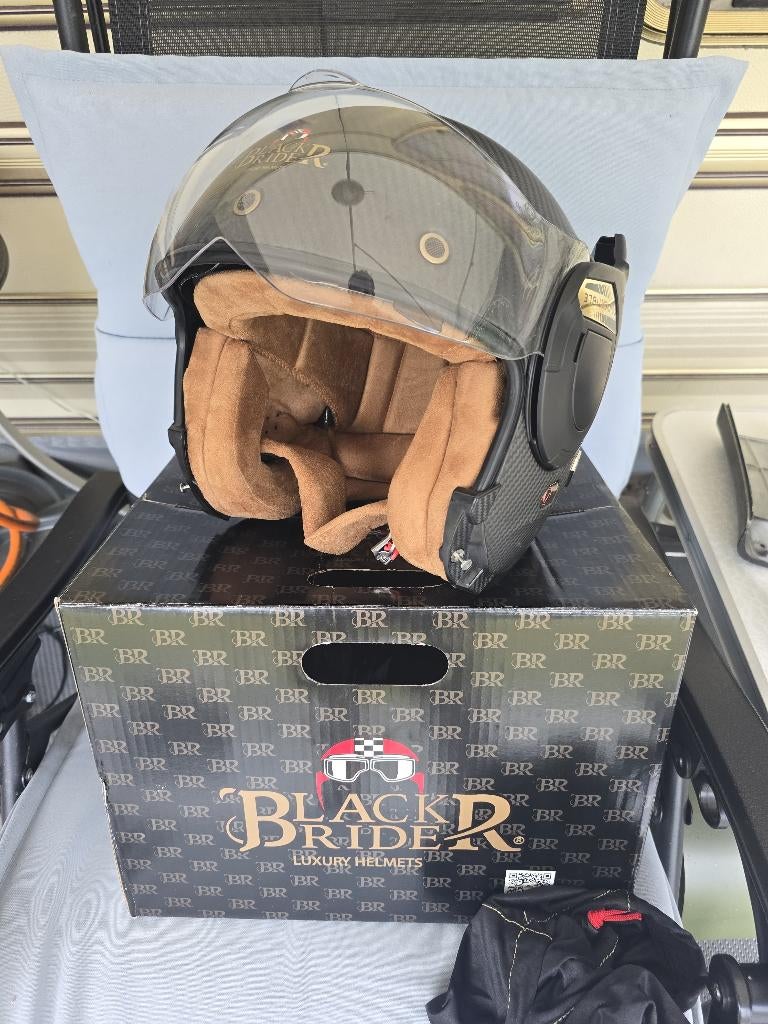 Black Rider Convertible Carbon Helm - Nieuwstaat., Motoren, XL, Integraalhelm, Tweedehands, Ophalen