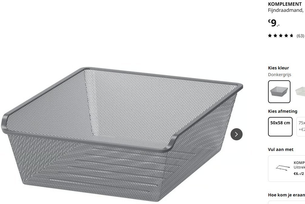 IKEA PAX lade donkergrijs, Ophalen, Gebruikt