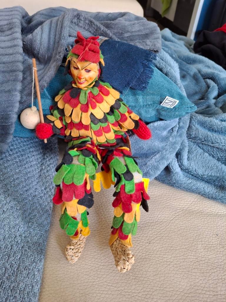Zeldzaam Duits Carnaval Figuurtje van Vilt - Verzamelitem, Ophalen of Verzenden