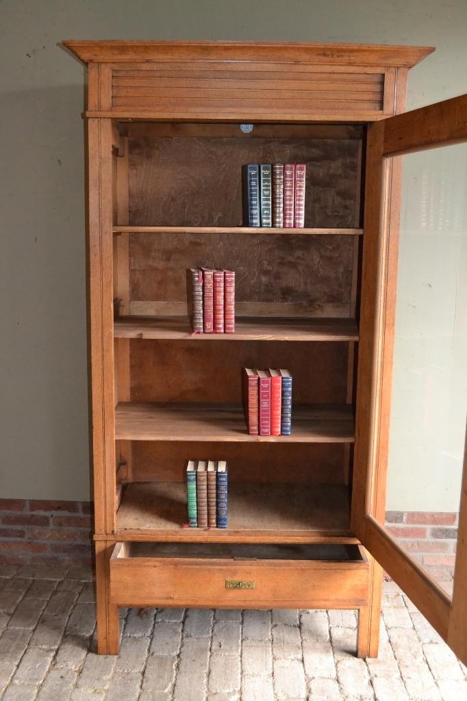 Prachtige antieke eiken houten Art Deco boekenkast, vitrine, Verzenden