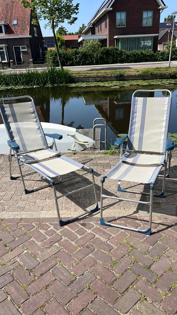Crespo hoog achter stoelen met been steun, Ophalen, Zo goed als nieuw, Campingstoel