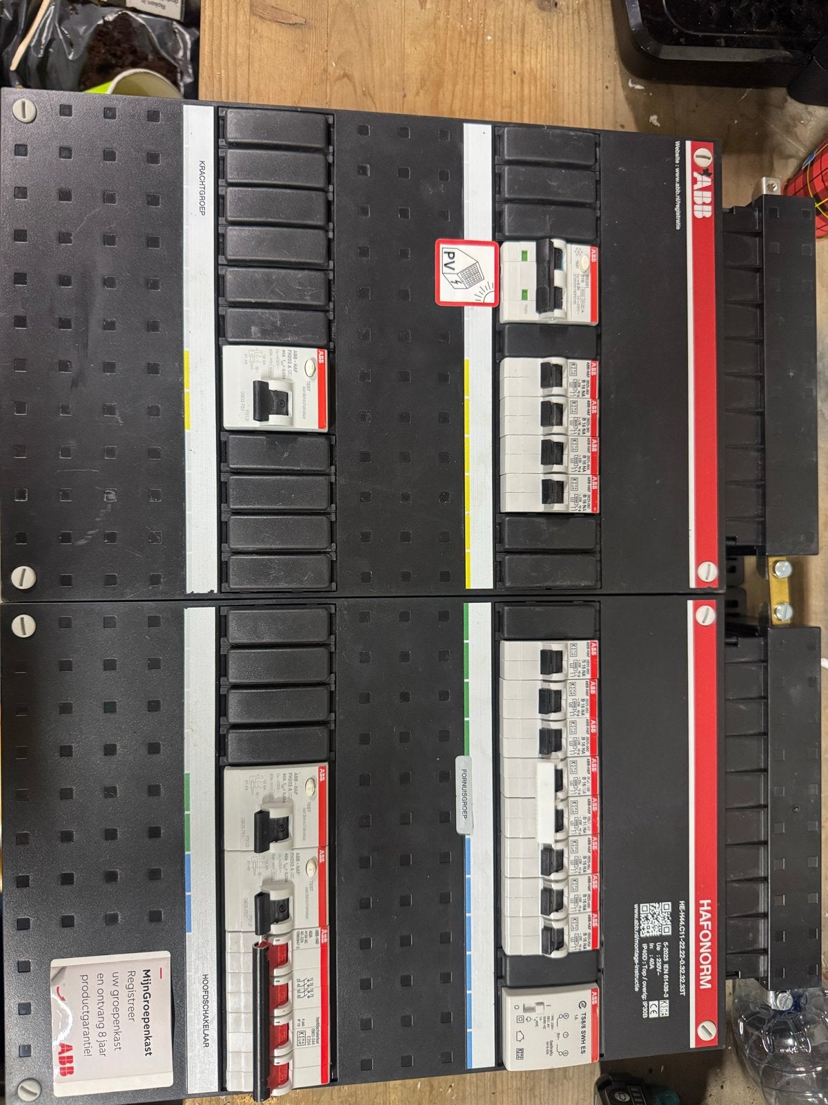ABB 3 fase dubbele groepenkast 11groepen nooit gebruikt., Doe-het-zelf en Verbouw, Elektra en Kabels, Ophalen, Nieuw, ABB, Groepenkast
